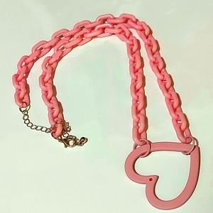 Pink heart necklace